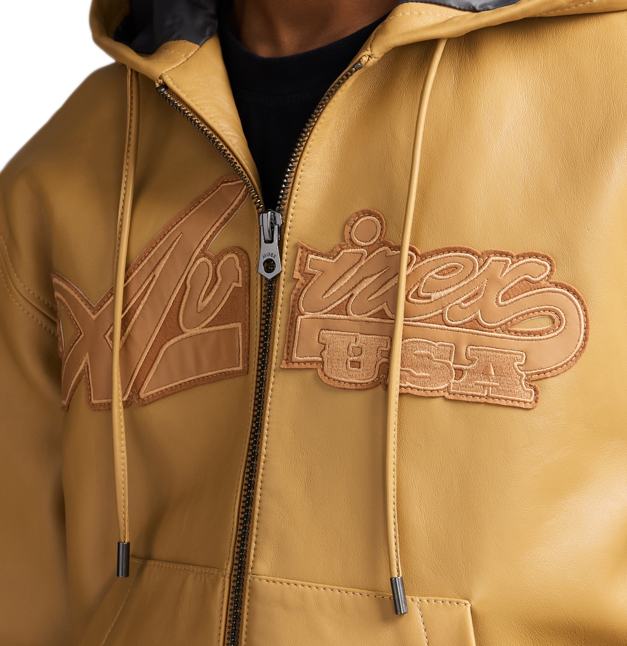 SCRIPT NAPPA LEATHER HOODIE - Image 8