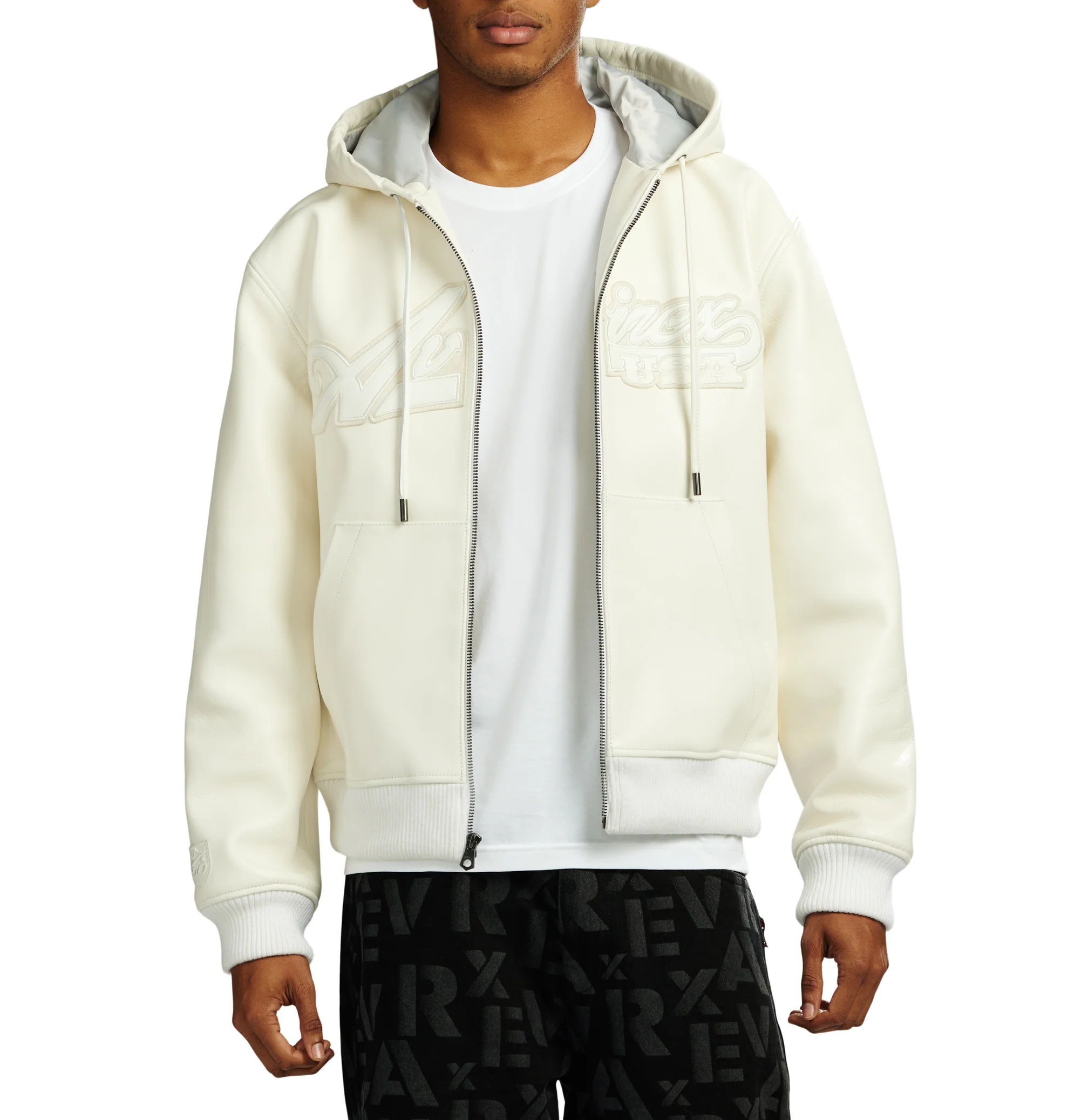 SCRIPT NAPPA LEATHER HOODIE - Image 4